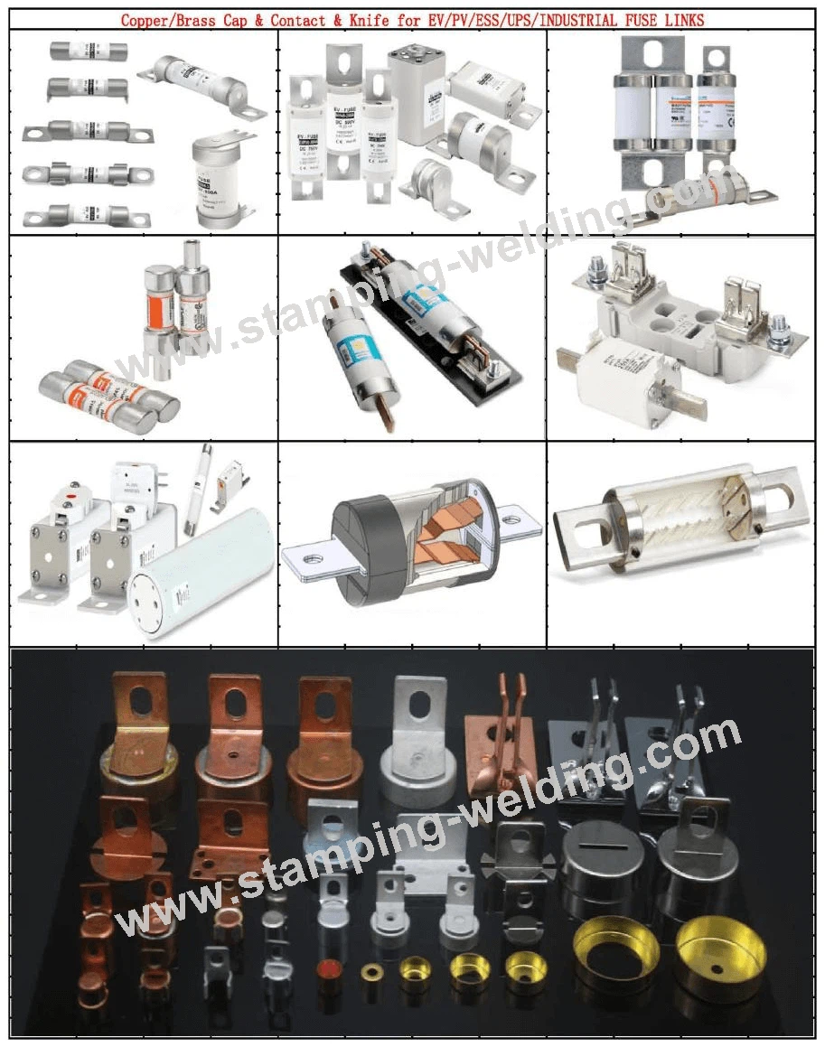 Brass Copper Contact Cap for EV PV Fuse Link