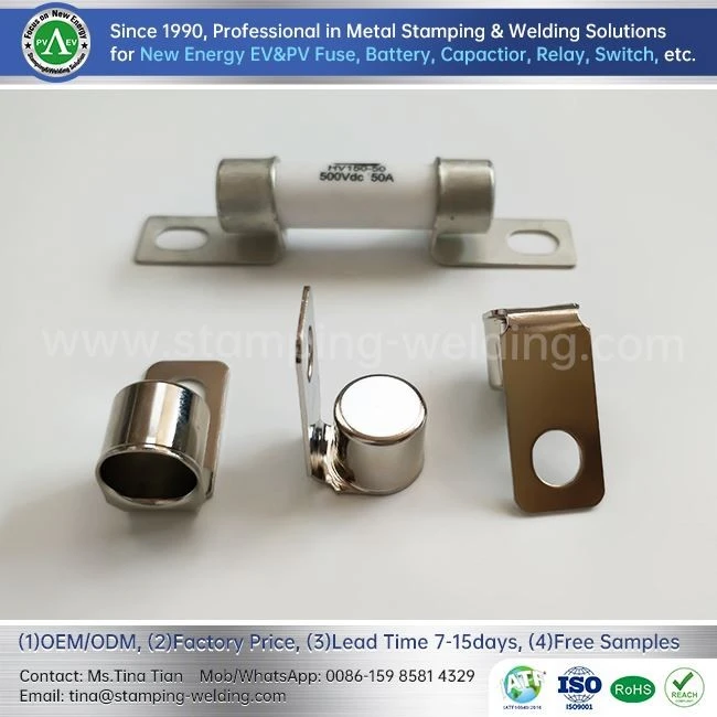 PV fuse nickel plated copper cap